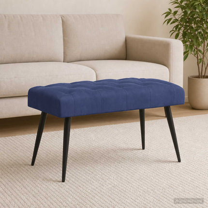 Bänk med knappar Polisblå 80 x 40 x 46 cm Sammet