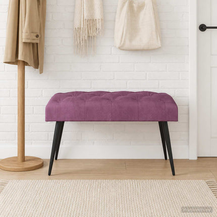 Bänk med knappar Lila 80 x 40 x 46 cm Sammet