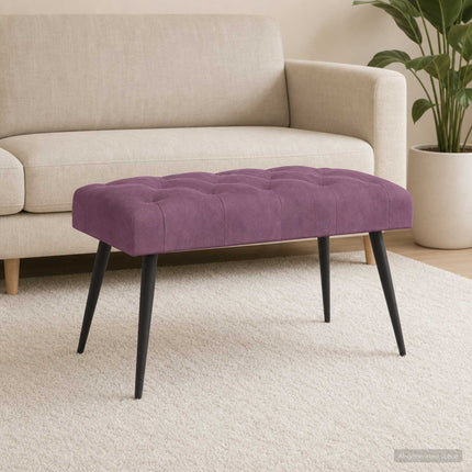 Bänk med knappar Lila 80 x 40 x 46 cm Sammet