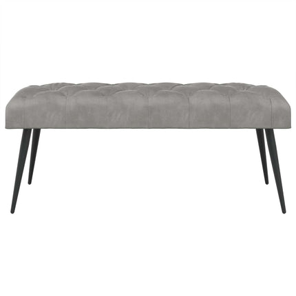 Bänk med knappar Ljusgrå 110 x 40 x 46 cm Sammet