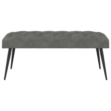Bänk med knappar Mörkgrå 110 x 40 x 46 cm Sammet