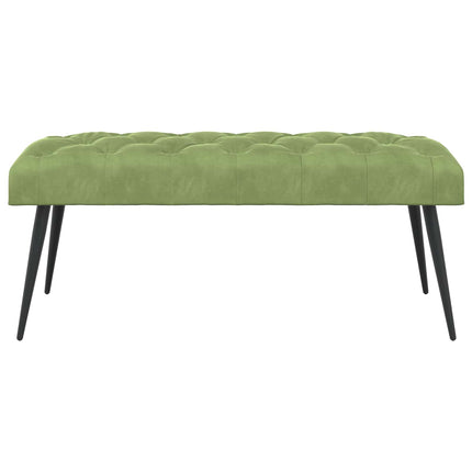 Bänk med knappar Ljusgrön 110 x 40 x 46 cm Sammet