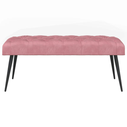 Bänk med knappar Rosa 110 x 40 x 46 cm Sammet