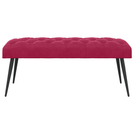 Bänk med knappar Vinröd 110 x 40 x 46 cm Sammet