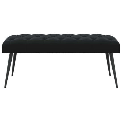 Bänk med knappar Svart 110 x 40 x 46 cm Sammet