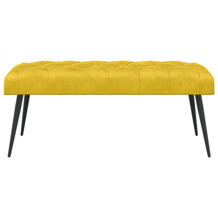 Bänk med knappar Gul 110 x 40 x 46 cm Sammet