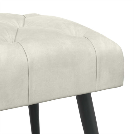 Bänk med knappar Gräddvit 110 x 40 x 46 cm Sammet
