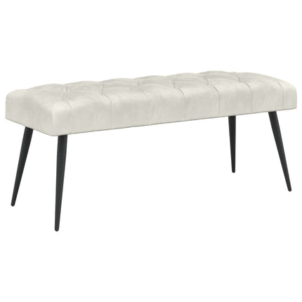 Bänk med knappar Gräddvit 110 x 40 x 46 cm Sammet