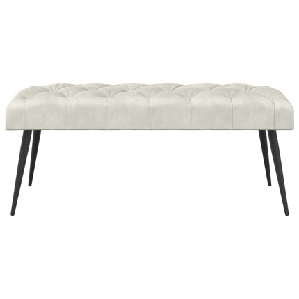Bänk med knappar Gräddvit 110 x 40 x 46 cm Sammet