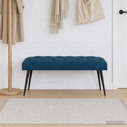 Bänk med knappar Blå 110 x 40 x 46 cm Sammet