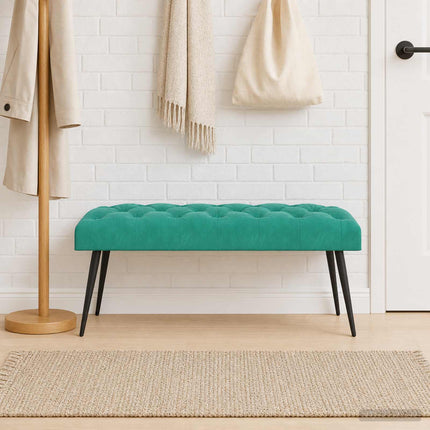 Bänk med knappar Turkos 110 x 40 x 46 cm Sammet
