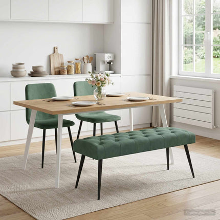 Bänk med knappar Havgrön 110 x 40 x 46 cm Sammet