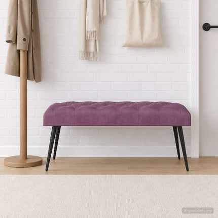 Bänk med knappar Lila 110 x 40 x 46 cm Sammet