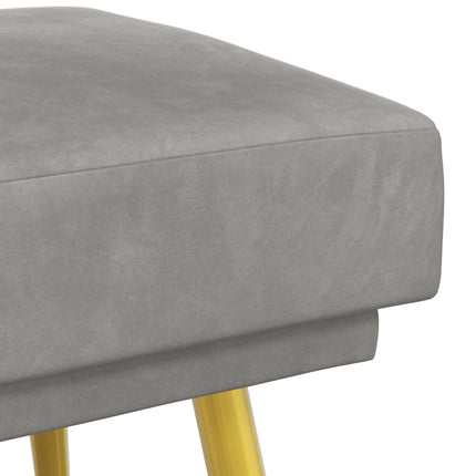 Dubbel-lager bänk Ljusgrå 120 x 45 x 46 cm Sammet