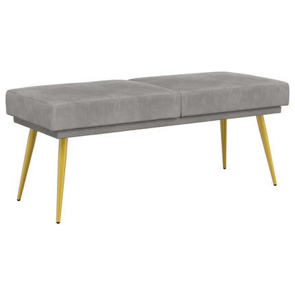 Dubbel-lager bänk Ljusgrå 120 x 45 x 46 cm Sammet