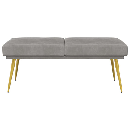 Dubbel-lager bänk Ljusgrå 120 x 45 x 46 cm Sammet