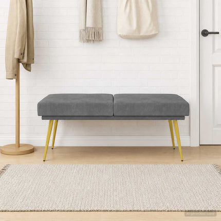 Dubbel-lager bänk Mörkgrå 120 x 45 x 46 cm Sammet