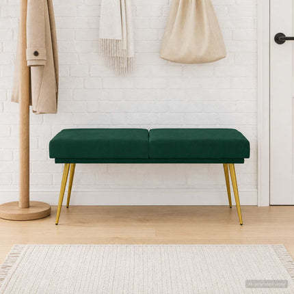 Dubbel-lager bänk Mörkgrön 120 x 45 x 46 cm Sammet