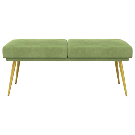 Dubbel-lager bänk Ljusgrön 120 x 45 x 46 cm Sammet