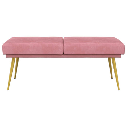 Dubbel-lager bänk Rosa 120 x 45 x 46 cm Sammet