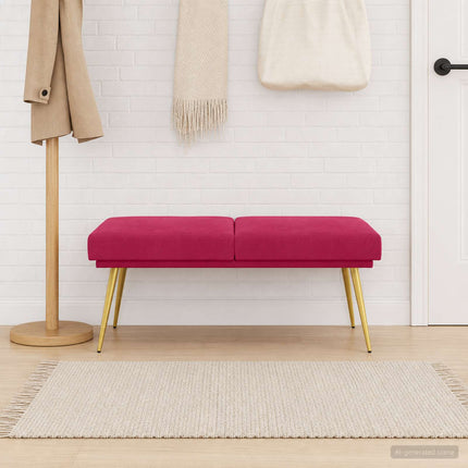 Dubbel-lager bänk Vinröd 120 x 45 x 46 cm Sammet