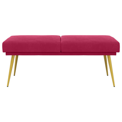 Dubbel-lager bänk Vinröd 120 x 45 x 46 cm Sammet