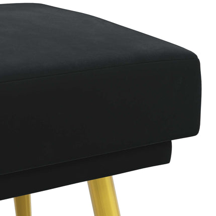 Dubbel-lager bänk Svart 120 x 45 x 46 cm Sammet