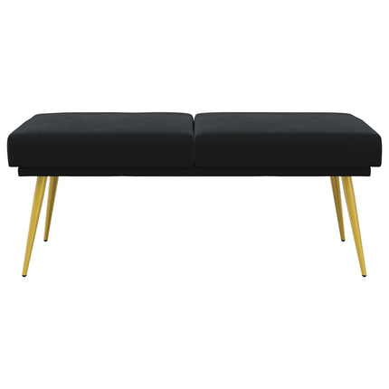 Dubbel-lager bänk Svart 120 x 45 x 46 cm Sammet