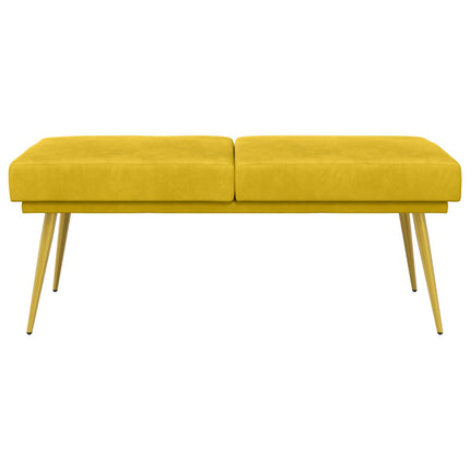 Dubbel-lager bänk Gul 120 x 45 x 46 cm Sammet