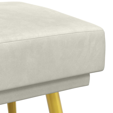 Dubbel-lager bänk Gräddvit 120 x 45 x 46 cm Sammet