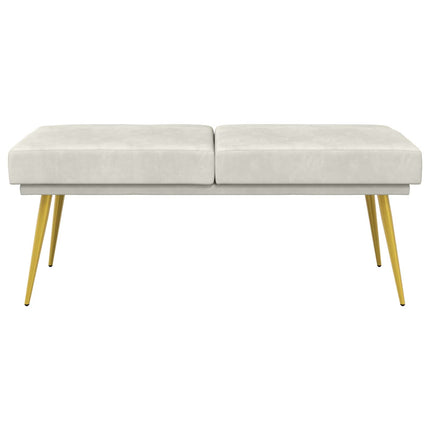 Dubbel-lager bänk Gräddvit 120 x 45 x 46 cm Sammet