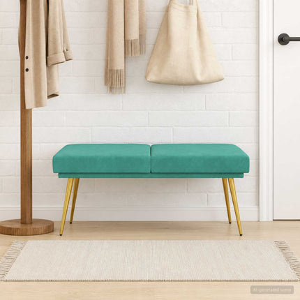 Dubbel-lager bänk Turkos 120 x 45 x 46 cm Sammet