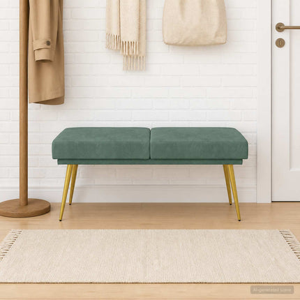 Dubbel-lager bänk Havgrön 120 x 45 x 46 cm Sammet