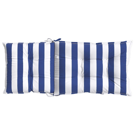 Utomhuskudde 2 pcs Blå och Vit 120 x 50 x 7 cm Tyg