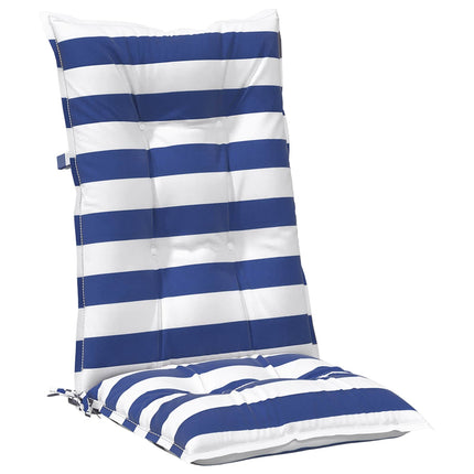 Utomhuskudde 6 pcs Blå och Vit 120 x 50 x 7 cm Tyg