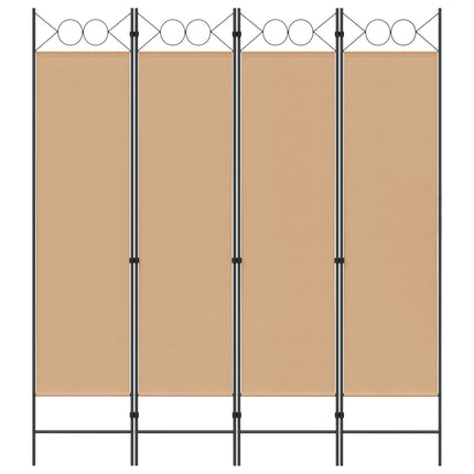 4-panelig rumsavskiljare Beige 160 x 180 cm Tyg