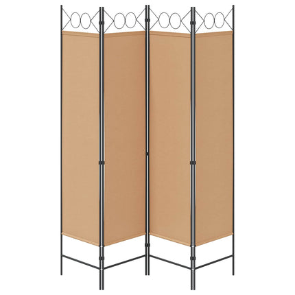 4-panelig rumsavskiljare Beige 160 x 180 cm Tyg