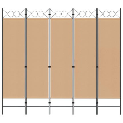 5-panel rumsavskiljare Beige 200 x 180 cm Tyg