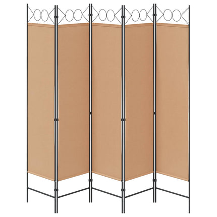 5-panel rumsavskiljare Beige 200 x 180 cm Tyg