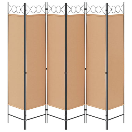 6-panelers rumsavdelare Beige 240 x 180 cm Tyg