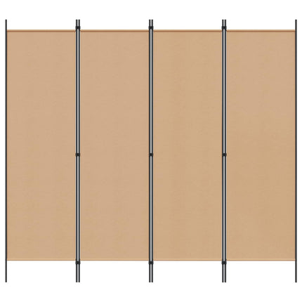 4-panelig rumsavskiljare Beige 200 x 180 cm Tyg