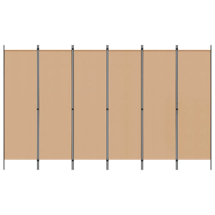 6-panelers rumsavdelare Beige 300 x 180 cm Tyg