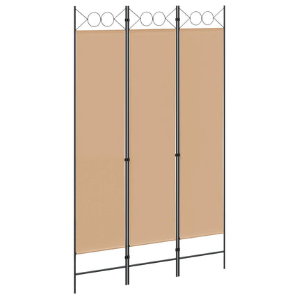 3-panelers rumsavdelare Beige 120 x 200 cm Tyg