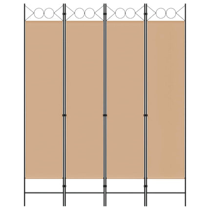 4-panelig rumsavskiljare Beige 160 x 200 cm Tyg