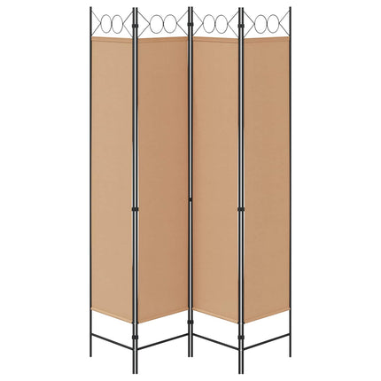 4-panelig rumsavskiljare Beige 160 x 200 cm Tyg