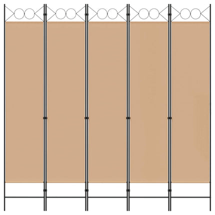 5-panel rumsavskiljare Beige 200 x 200 cm Tyg