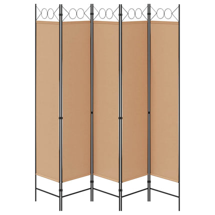 5-panel rumsavskiljare Beige 200 x 200 cm Tyg