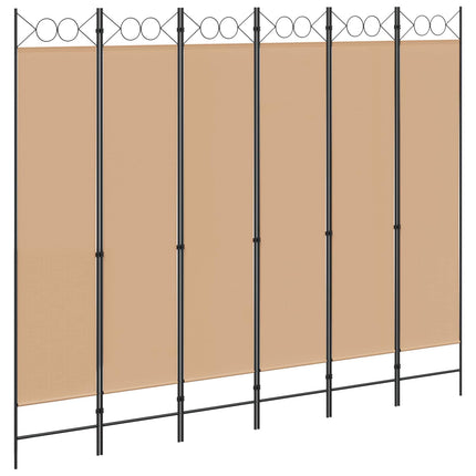 6-panelers rumsavdelare Beige 240 x 200 cm Tyg