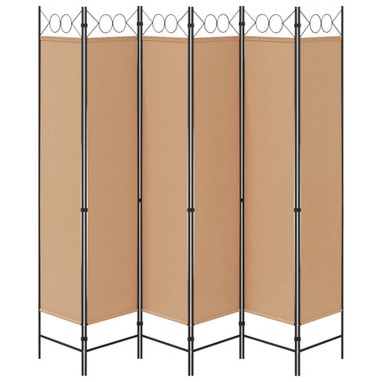 6-panelers rumsavdelare Beige 240 x 200 cm Tyg