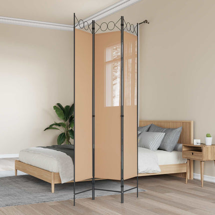 3-panelers rumsavdelare Beige 120 x 220 cm Tyg